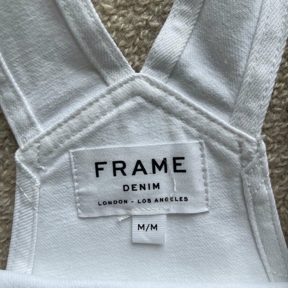 Frame Le Garcon White Short Overalls, M - Picture 7 of 13